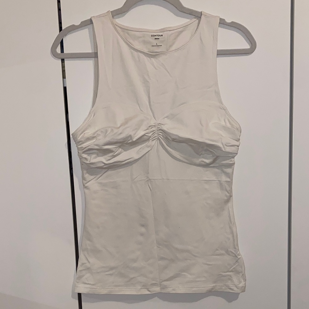 Aritzia Contour Cream Tank Top with ruching